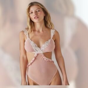 Free People X HAH Key to Ur Heart Bodysuit Copper Rose